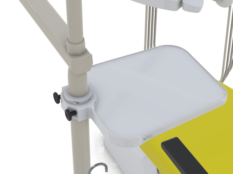 Una Bandeja De Instrumentos Dentales Aparece En Primer Plano Con Una